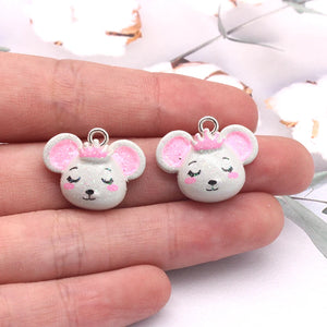 10pcs Koala Resin Charms for DIY Jewelry Making