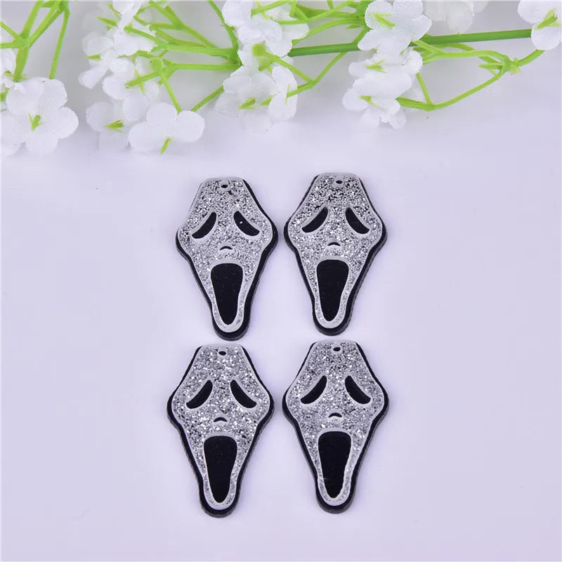10pcs/pack Skull Evil Arcylic Charms Pendant for DIY Jewelry Making