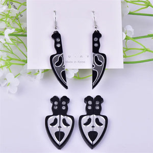 10pcs Skull Arcylic Charms Pendant for DIY Earring Keychain