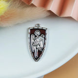 10pcs Soldiers Shield Enamel Charms for DIY Jewelry Making