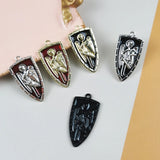 10pcs Soldiers Shield Enamel Charms for DIY Jewelry Making