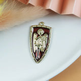 10pcs Soldiers Shield Enamel Charms for DIY Jewelry Making