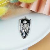 10pcs Soldiers Shield Enamel Charms for DIY Jewelry Making