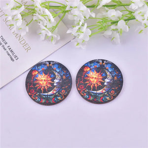 10pcs The Sun Moon Dragonfly Butterfly Wooden Charms Pendant DIY