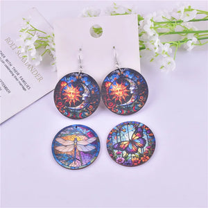 10pcs The Sun Moon Dragonfly Butterfly Wooden Charms Pendant DIY