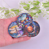 10pcs The Sun Moon Dragonfly Butterfly Wooden Charms Pendant DIY