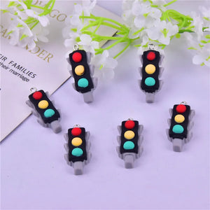 10pcs Traffic Lights Resin Charms for Jewelry Making DIY