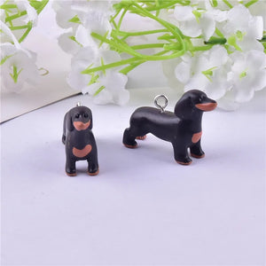 10pcs 3D Dog Resin Charms Jewelry Making Craft DIY