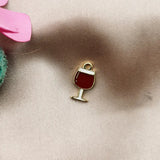 10pcs Wine Bottle Glass Charms Metal Golden Earring DIY Jewelry