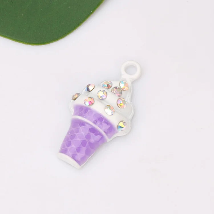10pcs Ice cream Enamel Charms for Earring DIY Jewelry