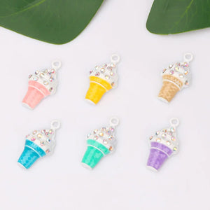 10pcs Ice cream Enamel Charms for Earring DIY Jewelry