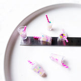 10pcs Resin Pearl Milk Tea Charm Bubble Tea Pendant Charms for Jewelry Making