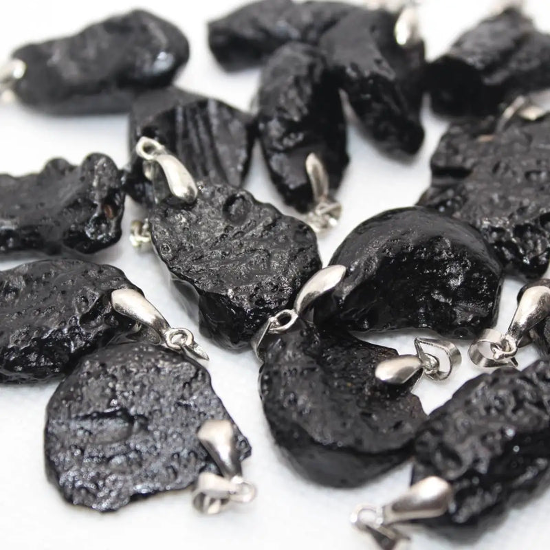 10pcs/set Natural Moldavite Sirius Stone Pendant Randomly Shaped