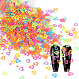 10pcs Fluorescent Resin Heart Sequins DIY Nail Art Supplies