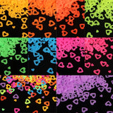 10pcs Fluorescent Resin Heart Sequins DIY Nail Art Supplies