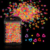 10pcs Fluorescent Resin Heart Sequins DIY Nail Art Supplies