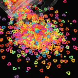 10pcs Fluorescent Resin Heart Sequins DIY Nail Art Supplies