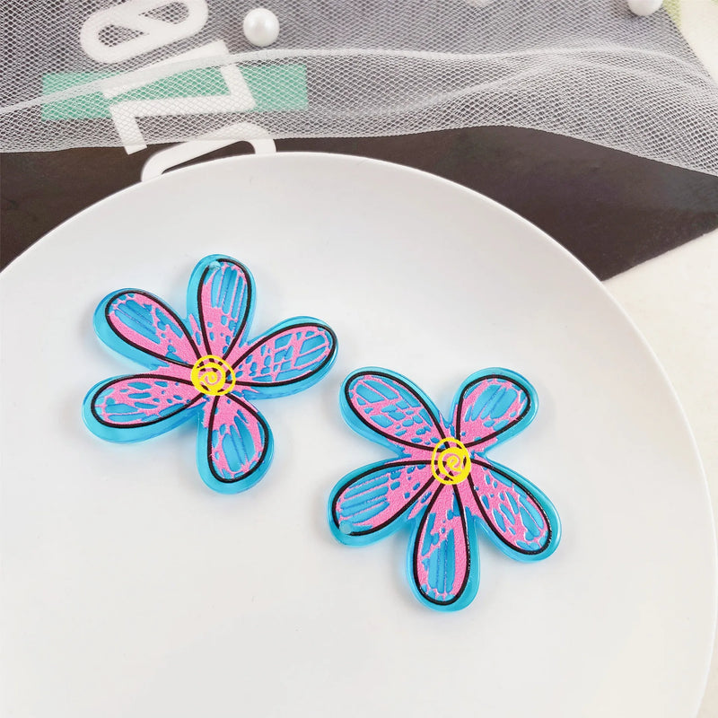 10pcs/set Flower Pendant Charms Acrylic Pendants for Jewelry Making