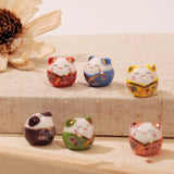10pcs Lucky cat Fortune Cat pendant ceramic DIY jewelry Earring bracelet