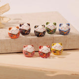 10pcs Lucky cat Fortune Cat pendant ceramic DIY jewelry Earring bracelet