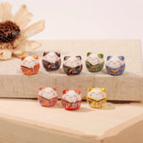 10pcs Lucky cat Fortune Cat pendant ceramic DIY jewelry Earring bracelet