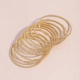 10pcs Metal Round Bangles Bracelets Vintage Alloy Wrist Bracelet