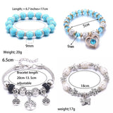 Bohemian Bracelets Mix Tree Flower Heart Alloy Pendant Beads