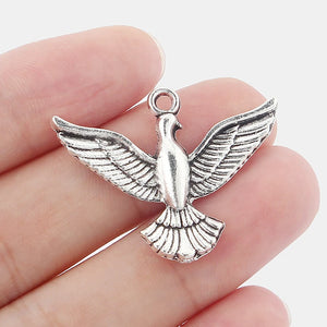 10pcs Retro Bird Pigeon Charms Pendants for DIY Jewelry Making