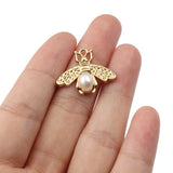 10pcs Faux Pearl Bee Pendant for Jewelry Making