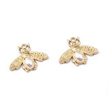 10pcs Faux Pearl Bee Pendant for Jewelry Making