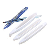 10pcs Transparent Silicone Mould DIY Ballpoint Pen Mold Epoxy Resin Craft Molds