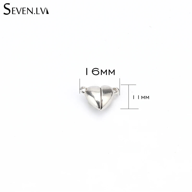 Set of 10 Heart Magnet Charms for Jewelry, Bracelet, Necklace