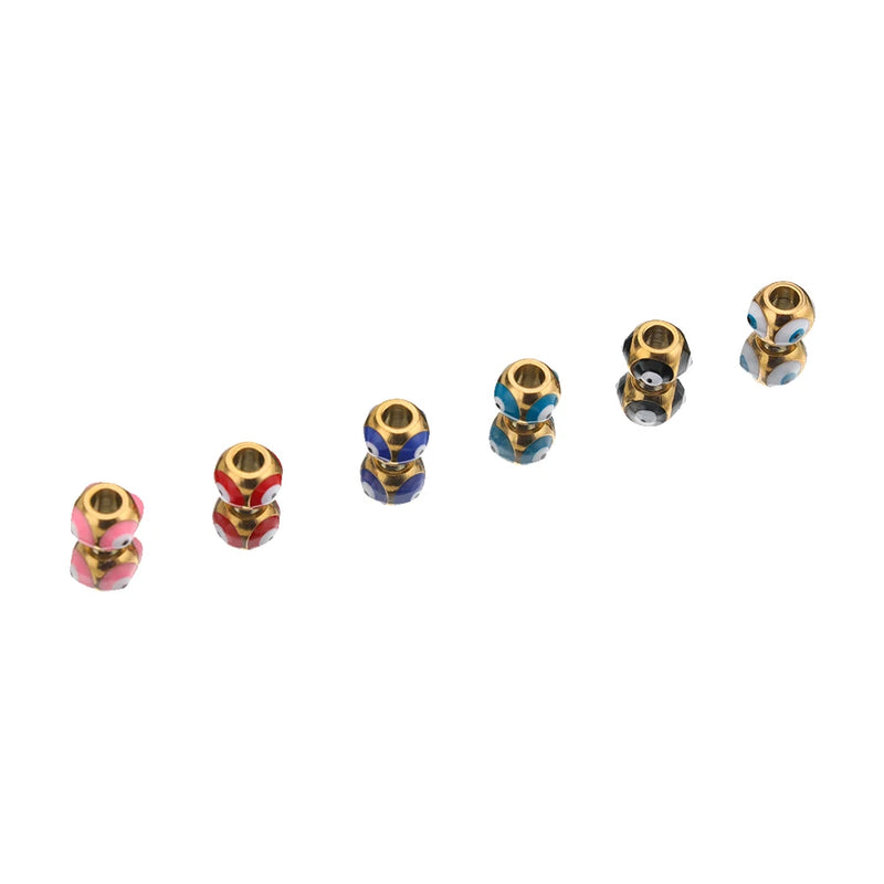 10pcs Mixed Devil's Eye Beads 18k Plated Jewelry Accessories