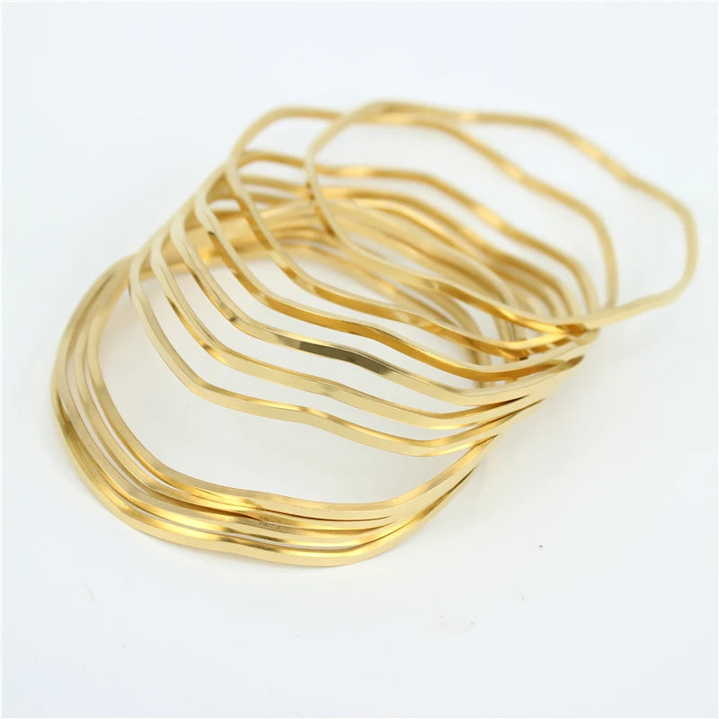 10pcs/set minimalist stainless steel bracelet 3mm