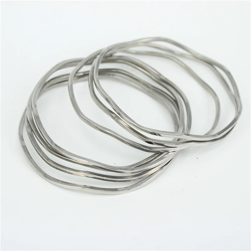 10pcs/set minimalist stainless steel bracelet 3mm