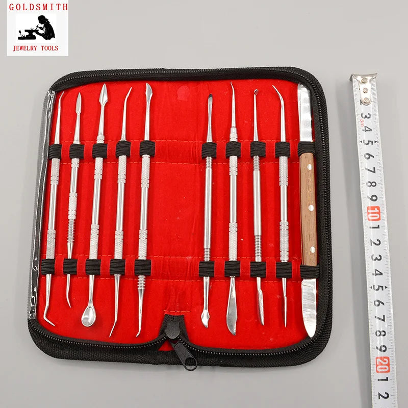 10pcs Wax Carving Engraving Set Dental Cutting Kit Spatula Plaster