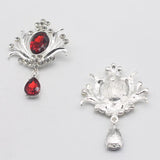 10pcs Silver Pendant 60*40mm Metal Rhinestone Brooch Wedding Decoration