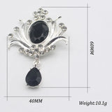 10pcs Silver Pendant 60*40mm Metal Rhinestone Brooch Wedding Decoration
