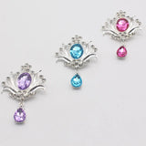 10pcs Silver Pendant 60*40mm Metal Rhinestone Brooch Wedding Decoration