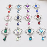 10pcs Silver Pendant 60*40mm Metal Rhinestone Brooch Wedding Decoration