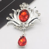 10pcs Silver Pendant 60*40mm Metal Rhinestone Brooch Wedding Decoration