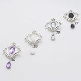 10pcs Silver Pendant 60*40mm Metal Rhinestone Brooch Wedding Decoration
