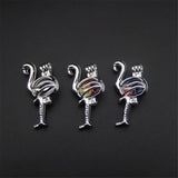 Silver-Plated Flamingo Pearl Cage Necklace Pendant with Essential Oil Diffuser