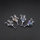 Silver-Plated Flamingo Pearl Cage Necklace Pendant with Essential Oil Diffuser