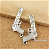 10pcs Silver Gun Pendant for Necklaces & DIY Jewelry B082