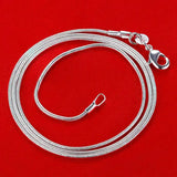 10pcs Snake Chain Silver Plated Necklace Chain 16-30 ZAP001