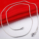 10pcs Snake Chain Silver Plated Necklace Chain 16-30 ZAP001