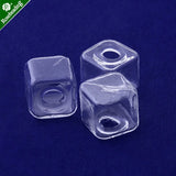10pcs Clear Square Glass Jewelry Pendant Wishing Bottles