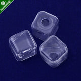 10pcs Clear Square Glass Jewelry Pendant Wishing Bottles