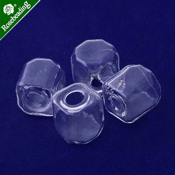 10pcs Clear Square Glass Jewelry Pendant Wishing Bottles
